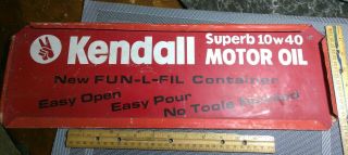 Vintage Kendall 10w40 Motor Oil Sign,  Metal Double Sided.  19.  75 " X 6.  5 "