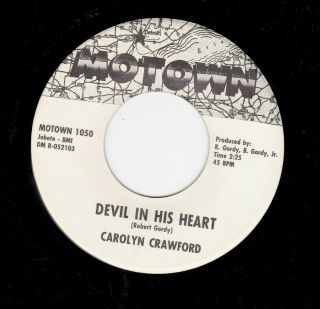 N/soul 45 Carolyn Crawford " Devil In His Heart/forget About Me " Motown Wlp M -