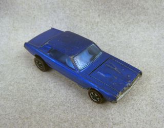 1967 Blue Custom Cougar Redline Hot Wheels Mattel Hong Kong