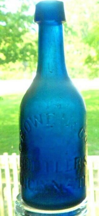Cobalt Pontiled " C.  B.  Owen & Co.  Bottles Cincinnati Opp.  C.  B.  & Co.  Chipped Top