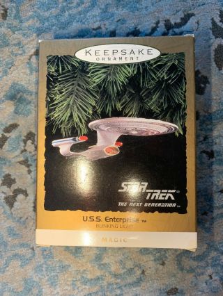 Star Trek Uss Enterprise Blinking Light Magic Hallmark Ornament 1993