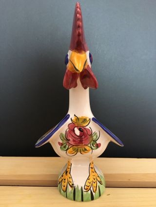 Portugal Rooster Cock Figurine Statue Ceramics Handpainted 8’’ High 2