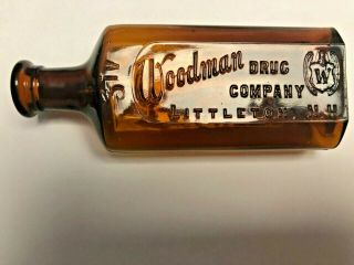 Old Vintage Antique Colored Druggist Bottle,  Circa 1900 - 10,
