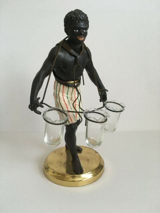 Vtg Petite Choses Blackamoor Nubian Bud Vase Bronze Sculpture Art