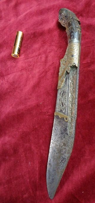1700s LARGE antique PIHA - KAETTA KNIFE SINHALESE PIA KAETTA DAGGER Kastane Sword 3