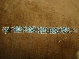 Vintage Barclay 1950 ' s Earrings,  Bracelet,  & Necklace set Blue Stones 2