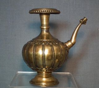 Antique 18th Century Northern Indian Islamic Brass Ewer With Dragon’s Head Spout