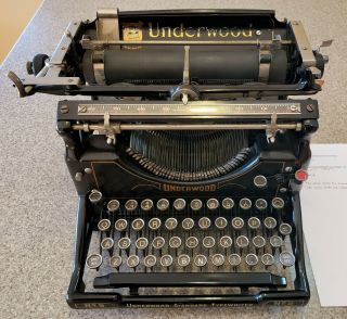 Antique Vintage 1924 Underwood Standard Typewriter No 5 Very Good W/ Cover
