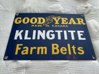 Vintage Goodyear Tires Porcelain Sign,  Pump Plate,  Motor Oil,  Gas,  Oil,  Tractor