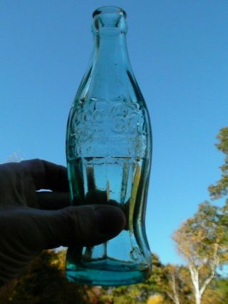 Early 1915 Coke Bottle Ice Blue No City Name Or Date.