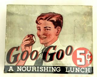 Vintage Goo Goo Candy Bar 5 C (cluster) Box Circa 1930 - 40 Standard Candy Co