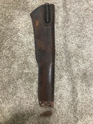 Ww2 M1 Grand Scabbard Dated 1942 Milwaukee Saddlery Co.  Has Some Damage Not Bad