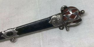 Victorian Scottish Agate Sterling Silver Sword Brooch 2