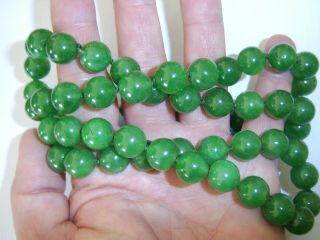 Most Antique Chinese Cavred Large Size Jade Bead Necklace