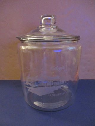 Vintage Clear Glass Drug Store Candy/apothecary Jar W/lid Kellog 
