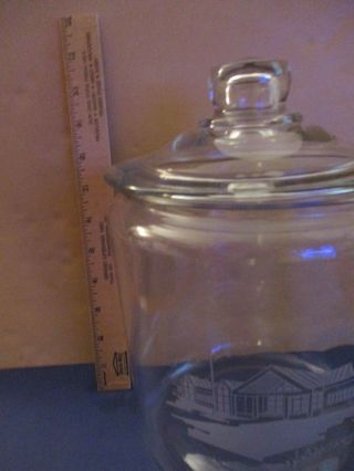 Vintage Clear Glass Drug Store Candy/Apothecary Jar w/Lid KELLOG ' S LANCASTER 3
