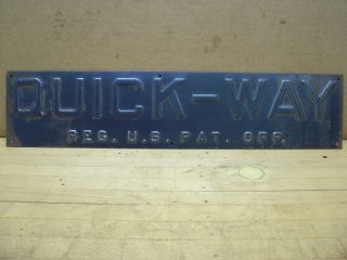 Vintage NOS Quick Way Truck Shovel Crane Machine Tag Plate Plaque Embossed Sign 2