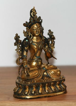 Antique Chinese Tibetan gilt bronze buddha,  Qing Dynasty,  museum quality 3