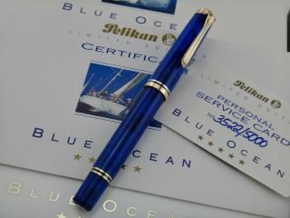 PELIKAN M800 Blue Ocean 1993 Limited Edition Fountain Pen 3522/5000 F Nib (PF) 2