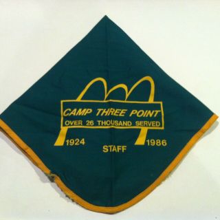Boy Scout Narragansett Council Camp Three Point 1986 Staff Neckerchief Yawgoog