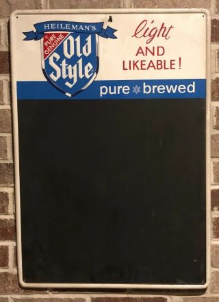 Htf Vintage Old Style Beer Embossed Metal Chalkboard Sign / Gas Oil / Soda Stout