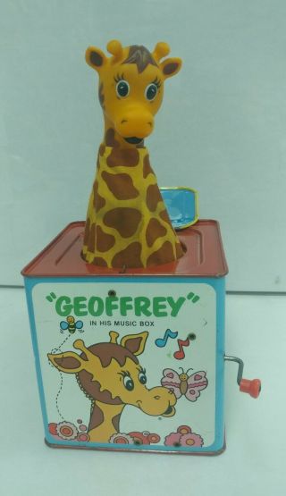 Vintage 1975 Mattel Toys R Us Geoffrey Giraffe In His Music Box Jack In The Box