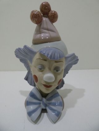 Lladro 5612 Reflecting Bust Clown Porcelain Figurine 9 1/2 "