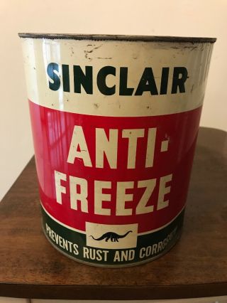 Vintage 1 Gallon Sinclair Anti - Freeze Oil Can
