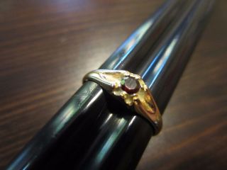 14k Yellow Gold Vtg Delicate Dark Red Garnet Stone Or Not Signed Ring Sz 6 - 2?g