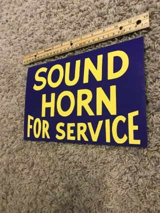 Vintage Litho Sign Sound Horn For Service 1940s 1950s Car Advertising Old 3
