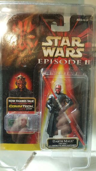 Star Wars E1 Commtech Gold Autograph By Ray Park Darth Maul 65/500 C.  O.  A.
