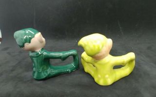 2 Vintage Gilner Ceramic Elf Pixie Figurines 3