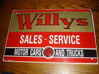 Willys Overland Collectible Sign - Rarely Seen