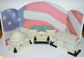 Department Dept 56 American Pride White House Jefferson & Lincoln Memorials