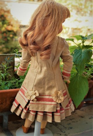 Antique French Fashion Doll Dress - Handsewn
