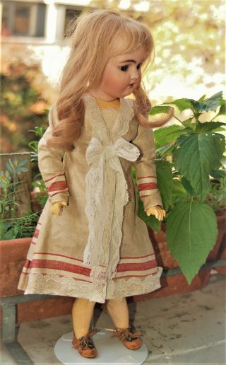antique french fashion doll dress - handsewn 2