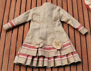 antique french fashion doll dress - handsewn 3