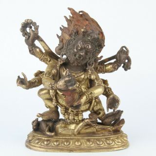 Antique Chinese Tibetan Gilt Copper Buddha