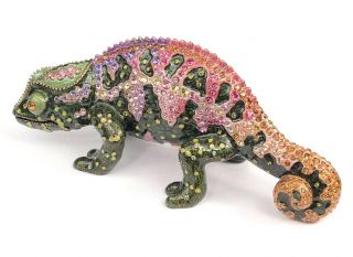 Jay Strongwater Large Chameleon With Swarovski Crystals Gorgeous Colors