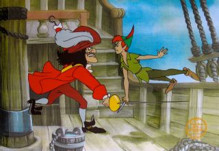 Disney Peter Pan & Captain Hook Limited Edition Sericel Animation Art Cel