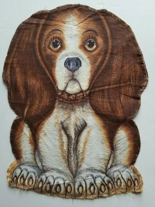 Vtg 70 ' s Basset Hound Beagle Dog Fabric cuddle Pillow Fabric Panel Sew and Stuff 2