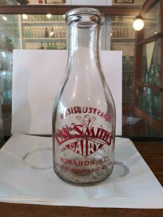 I.  M.  Smith Dairy Kinards,  S.  C.  Milk Bottle