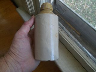 SYRACUSE,  NY LEE & GREEN GINGER BEER 1890s HEAVY STONEWARE BLOB TOP BOTTLE 2