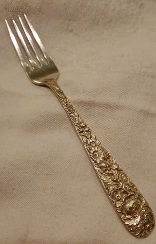 Repousse By S.  Kirk & Son Sterling Silver Fork 7.  25 " 51.  99 Grams Scrap Or Use