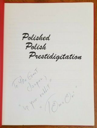POLISHED POLISH PRESTIDIGITATION by The Great Tomsoni - Signed - Johnny Thompson 2