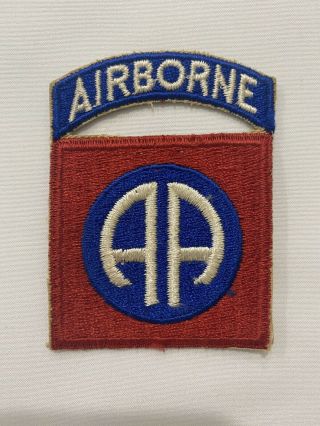 Vintage Wwii U.  S.  Army 82nd Airborne Division Patch With Connected Tab