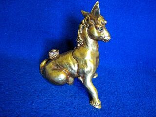 Kay Finch Gold Ceramic Donkey/mule Sitting Figure 839 Usa Signed
