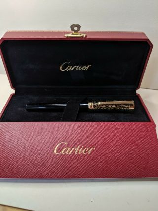 Cartier Art Deco Panthers Spots Ballpoint Pen W/box And Papers 2014