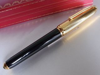 Louis Cartier Fountain Pen Gold Plated Cap M 18k Nib