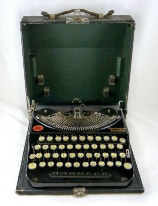 Antique 1927 Remington Portable Typewriter 2 W/case Advertising Key